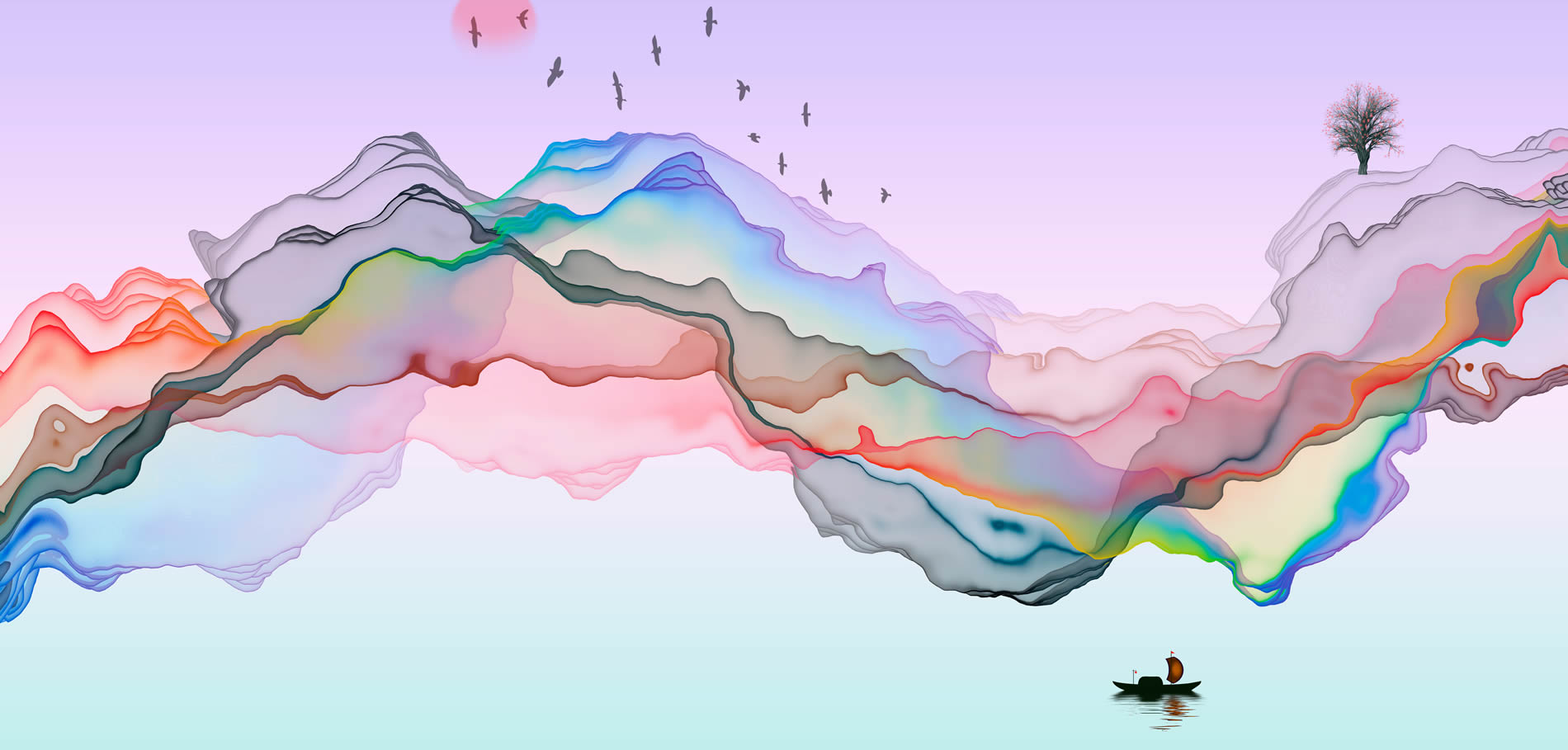 rose allen qigong classes - artwork with rainbow colors